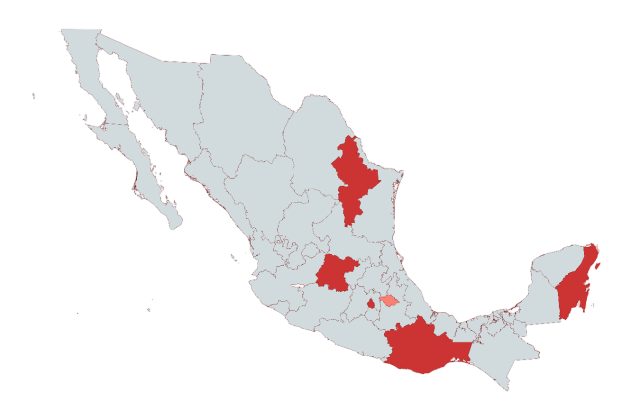Mapa de México con presencia Nantli Living